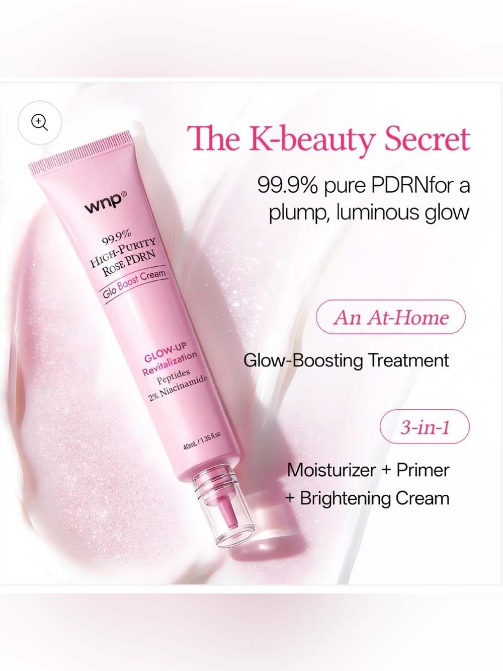 WNP 99.9% High-Purity Rose PDRN Glo Boost Cream 40mL New in Box ✨🌹